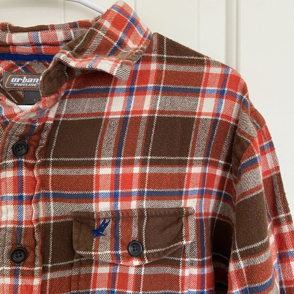 EUC |‎ Urban Pipeline men’s plaid heavy flannel — large - Picture 2 of 5